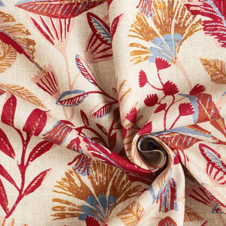 Tissu de décoration Semi-panama Flore – nature/baies,  image number 3