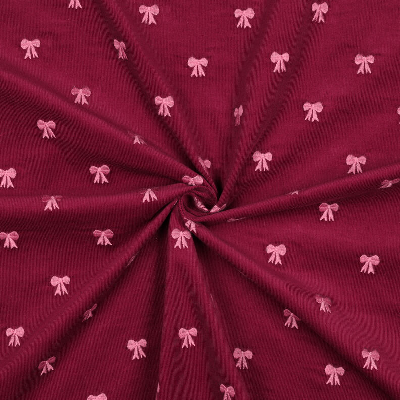 Velours milleraies nœuds brodés | Poppy Fabrics – carmin, image number 3
