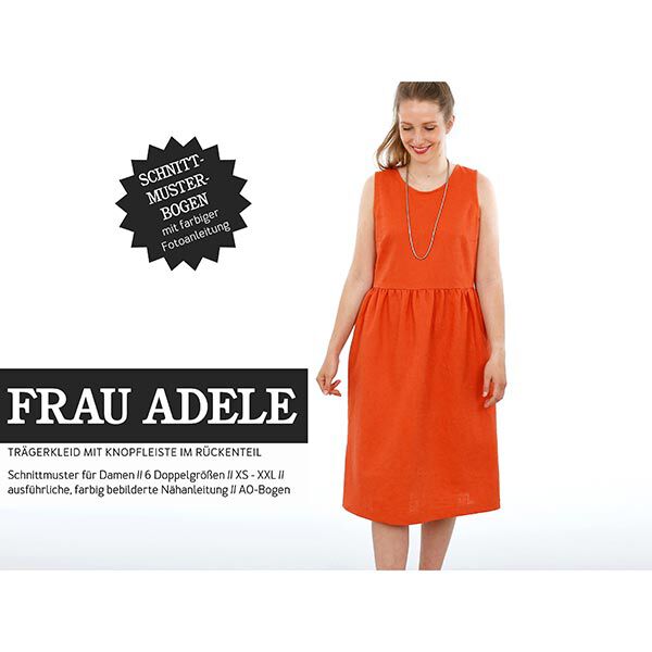 FRAU ADELE - Robe à bretelles avec patte de boutonnage dans le dos, Studio Schnittreif  | XXS -  XXL,  image number 1