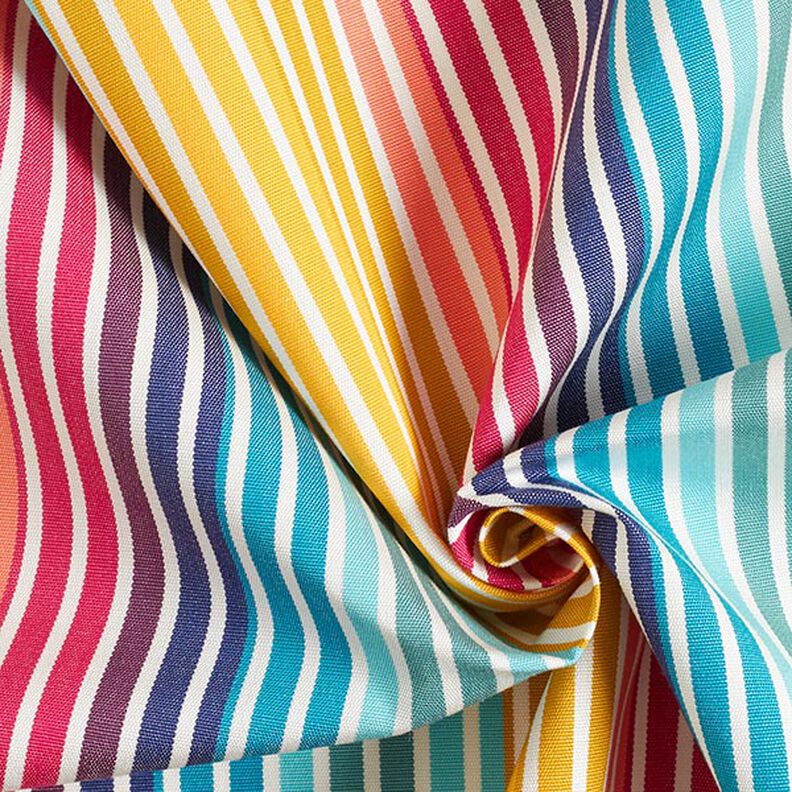 Tissu d’extérieur Canvas Rayures rétro – jaune/turquoise,  image number 4
