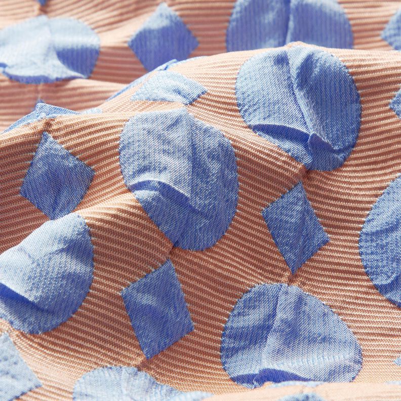Cloqué points et losanges – bleu clair/abricot,  image number 2