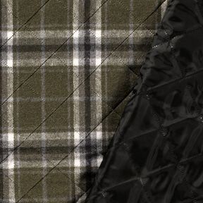 Tissu matelassé à carreaux – olive foncé/gris pierre, 