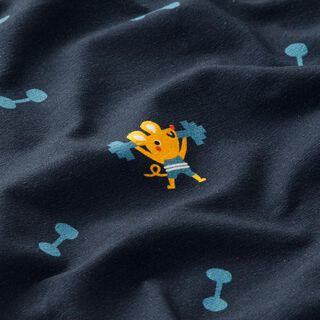 Jersey coton souris forte | PETIT CITRON – bleu nuit, 