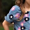 Velours milleraies Fleurs | Poppy Fabrics – bleu jean/lavande,  thumbnail number 6