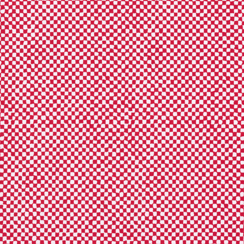 GOTS Jersey coton Mini-carreaux | TCC x LOOKS by Wolfgang Joop – rouge/blanc,  image number 1