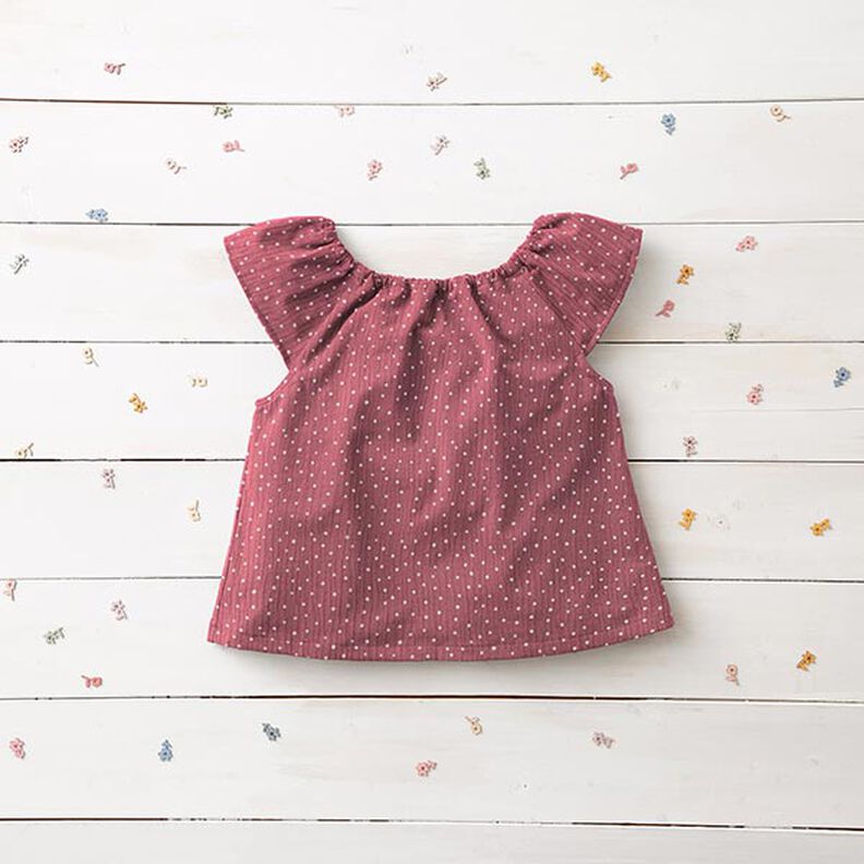 Tissu double gaze de coton Petits points – vieux rose/blanc, image number 6