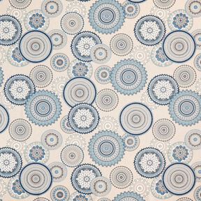 Tissu de d&eacute;coration Semi-panama Mandala &ndash; bleu, 