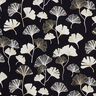 Tissu de décoration Jacquard feuilles de gingko – noir/or,  thumbnail number 1