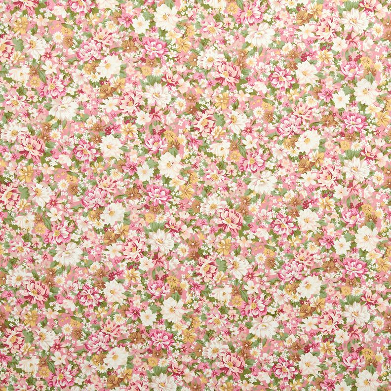 Popeline coton Fleurs romantiques – rose/beige,  image number 1