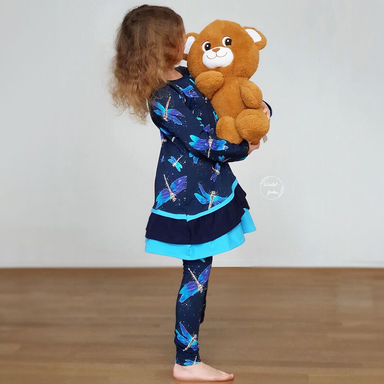 Jersey coton Libellules | Glitzerpüppi – bleu nuit/turquoise clair,  image number 6