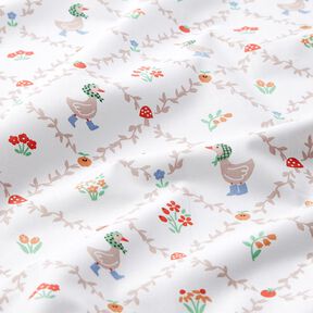 Popeline coton Maison de campagne et oies – ivoire/beige foncé, 