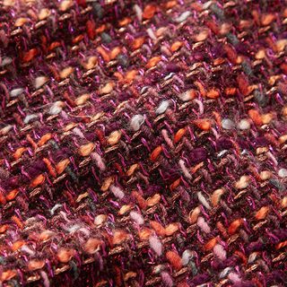 Bouclé en laine vierge mélangée Lurex – merlot, 