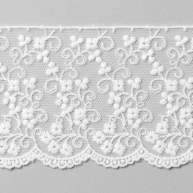 Dentelle tulle [75 mm] - blanc,  image number 1