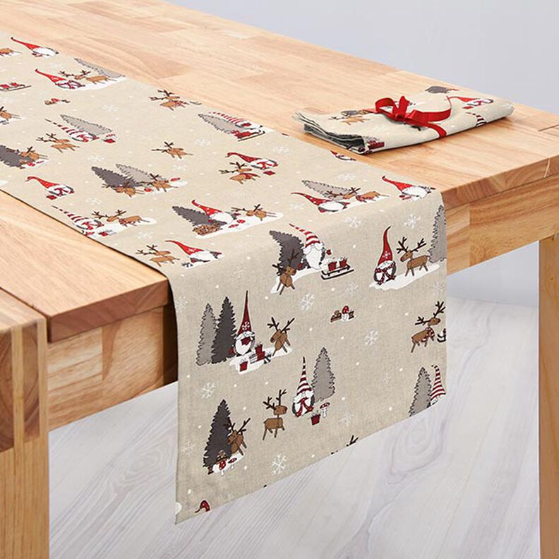 Tissu de décoration Semi-panama Lutins de forêt – nature, image number 6