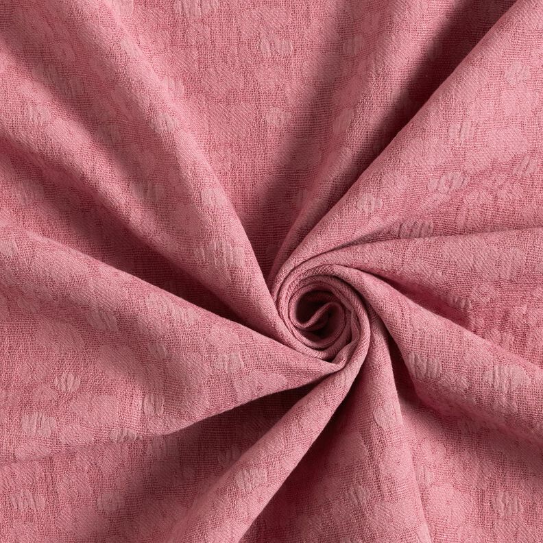 Tissu double gaze de coton Jacquard Fleurs – mauve, image number 4