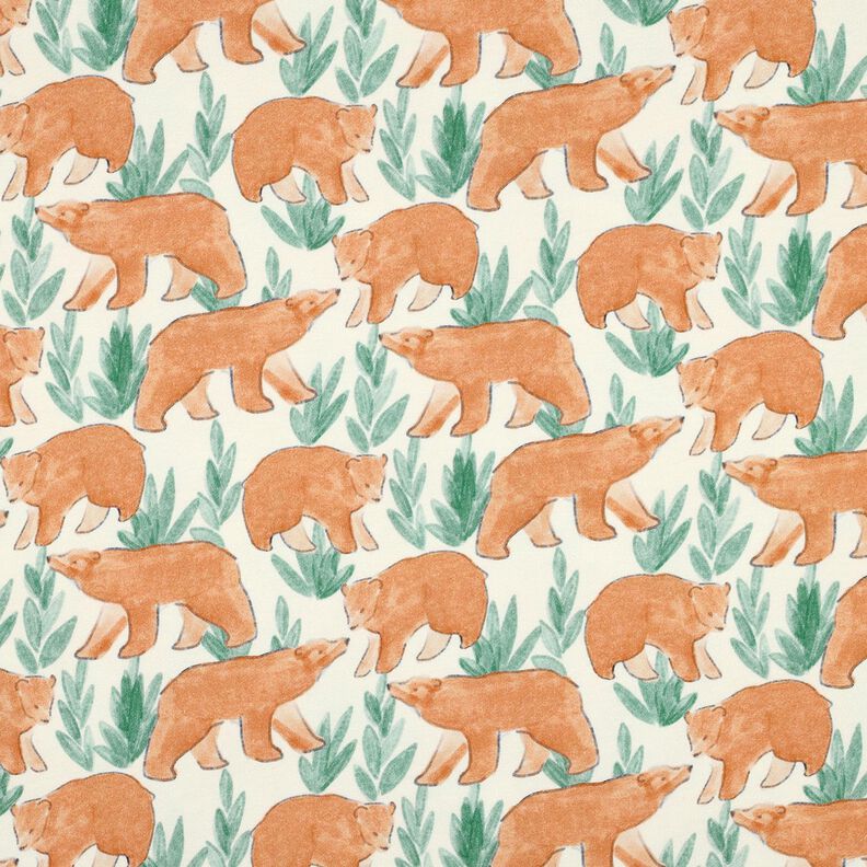 French Terry Sweat d’été Ours à l'aquarelle Impression numérique | Poppy Fabrics – écru, image number 1