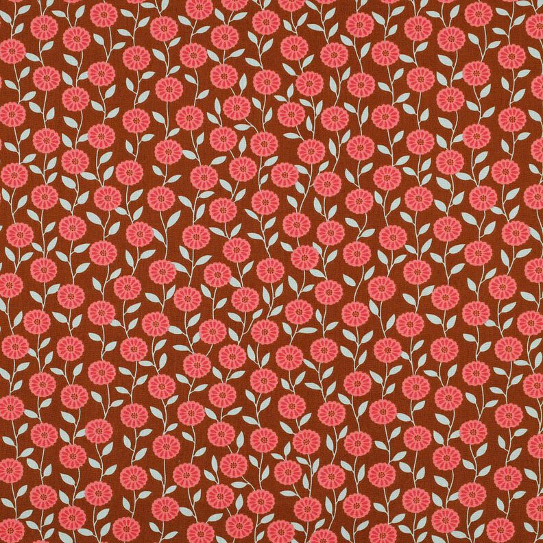 Popeline coton Fleurs d'été | Poppy Fabrics – homard/bronze,  image number 1