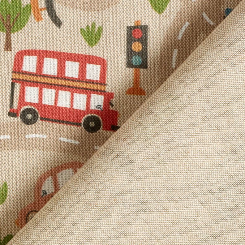 Tissu de décoration Semi-panama Route de jeu – nature/olive clair,  image number 4