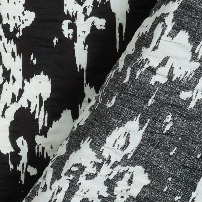 Seersucker Motif abstrait – noir/blanc, image number 4