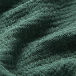 GOTS Tissu triple gaze de coton – vert foncé, 