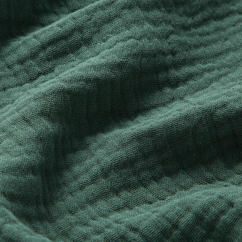 GOTS Tissu triple gaze de coton – vert foncé,  image number 3