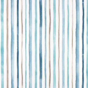 Tissu de décoration semi-panama rayures – blanc/bleu, 