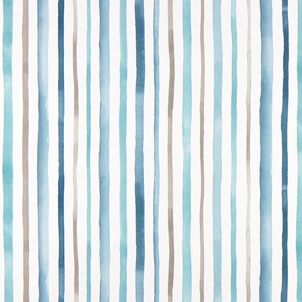 Tissu de décoration semi-panama rayures – blanc/bleu,  image number 1