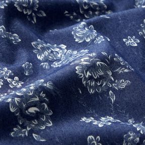 Chambray kleine Rosen – bleu marine/écru, 