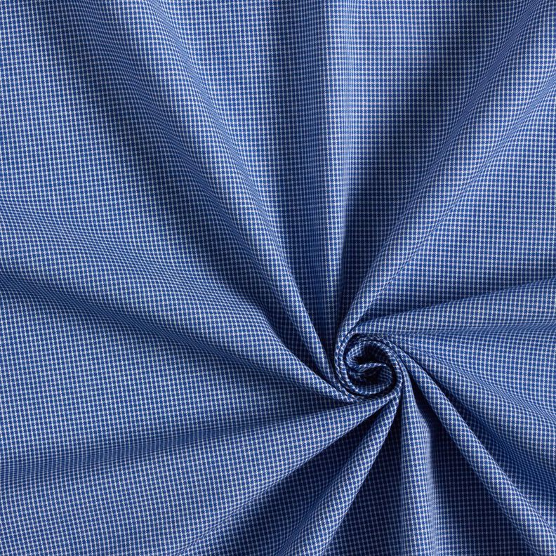 Tissu pour chemise à mini carreaux – blanc/bleu jean,  image number 3