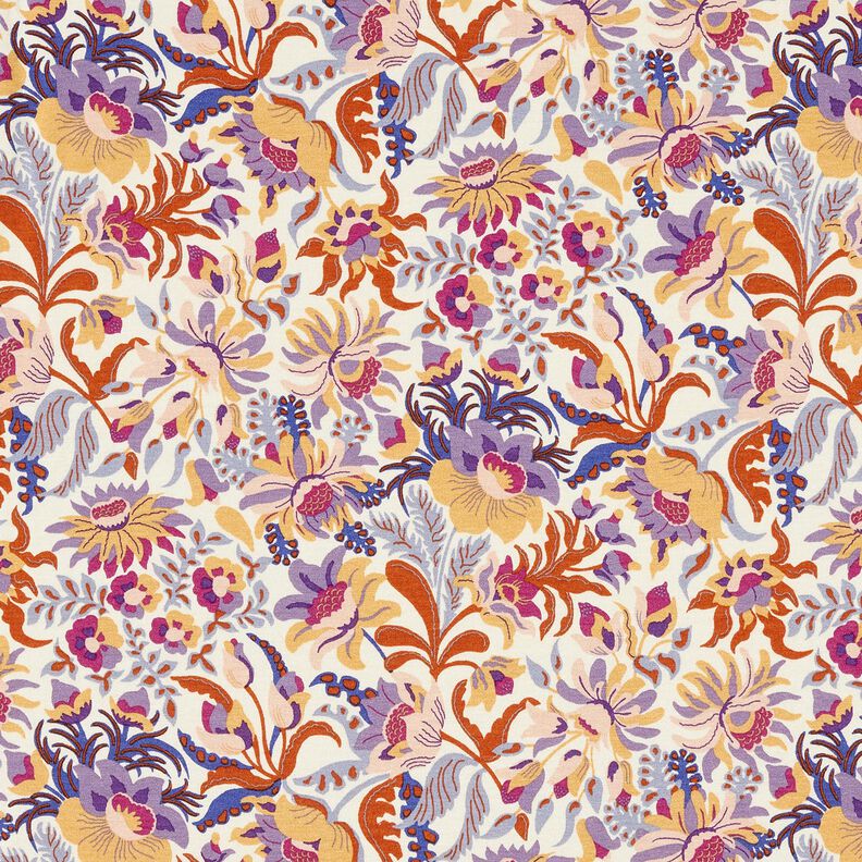 Jersey viscose Fleurs et ornements | Katia Fabrics – crème/lavande, image number 1