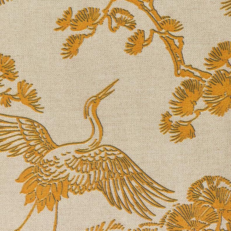 Tissu décoratif Toile Grue chinoise – beige/jaune curry,  image number 6