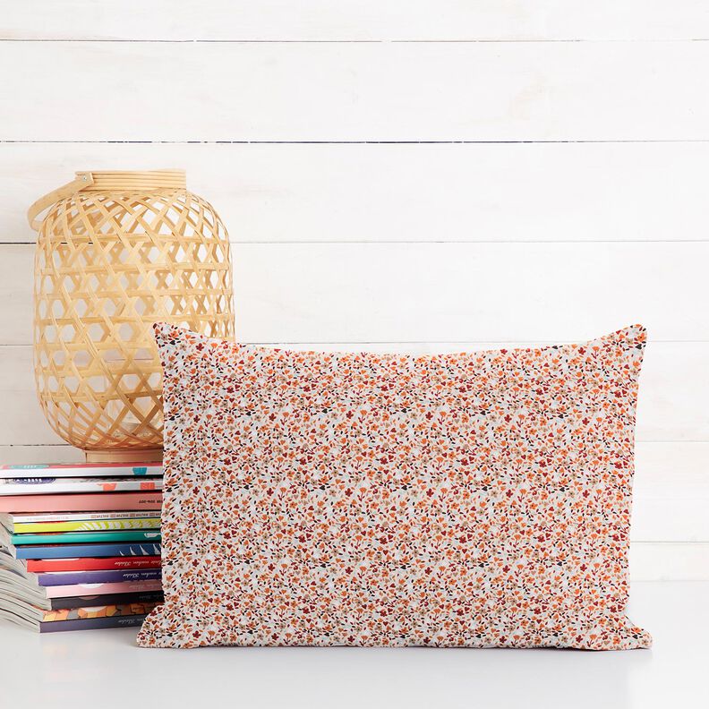 Tissu en coton Cretonne fleurs éparpillées – rosé/orange pêche,  image number 6