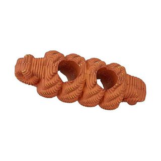 Bouton allongé Fausse corde - terre cuite, 