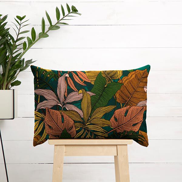 Tissu de décoration Semi-panama jungle – vert foncé, image number 8