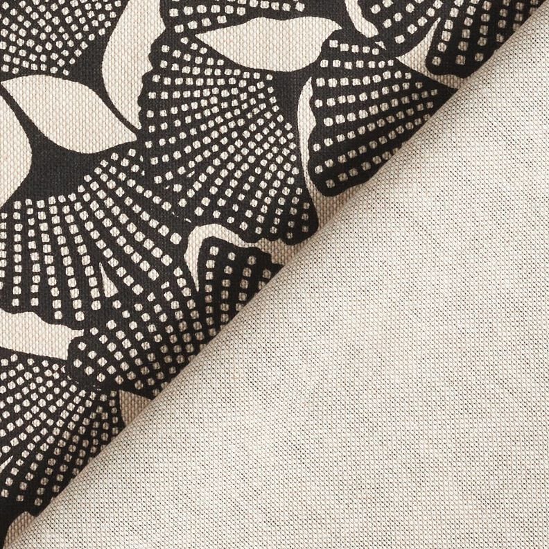 Tissu de décoration Semi-panama Ginkgo tacheté – noir/nature,  image number 4