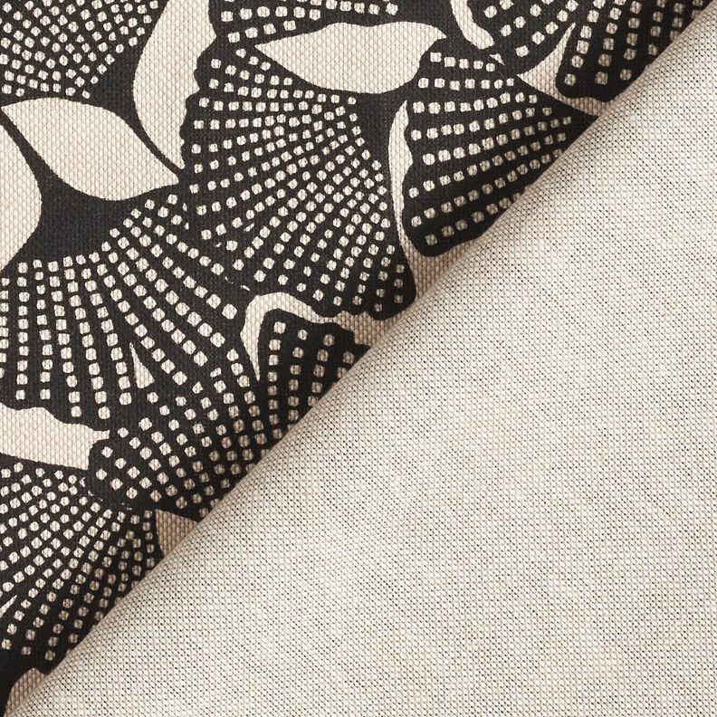 Tissu de décoration Semi-panama Ginkgo tacheté – noir/nature, image number 4