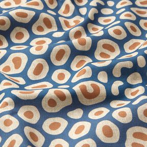 Tissu de d&eacute;coration Semi-panama motif l&eacute;opard abstrait &ndash; bleu/noix de cajou, 