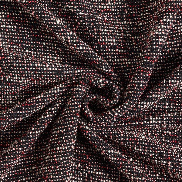 Maille bouclée en coton mélangé, chinée – noir/rouge,  image number 3
