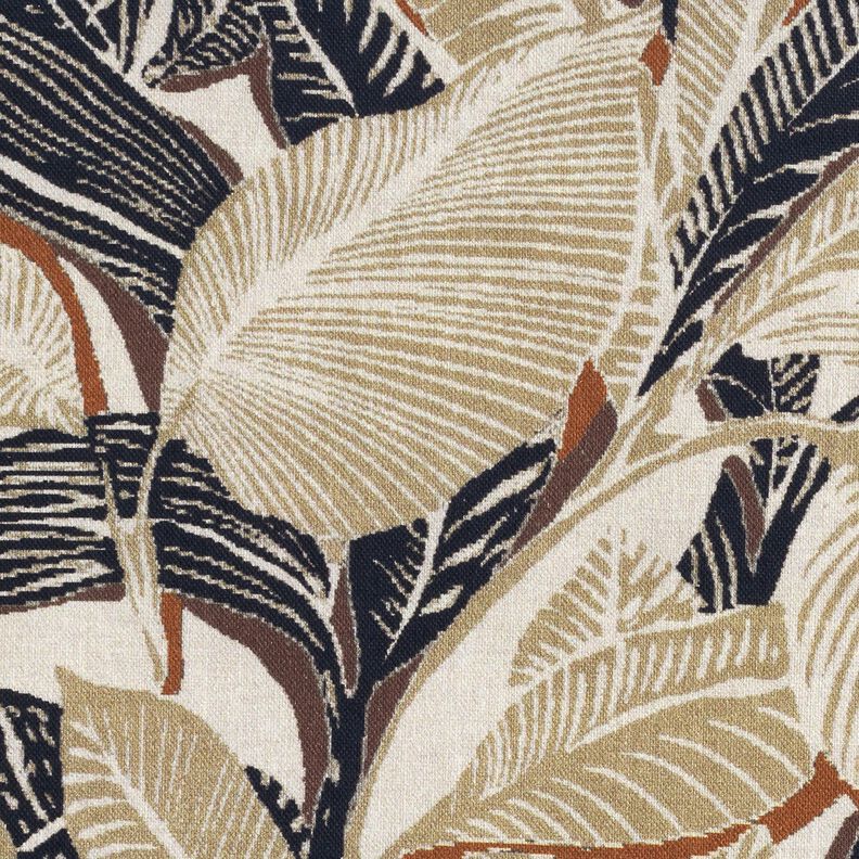 Tissu de décoration Semi-panama Feuilles entrelacées – nature/kaki clair, image number 5