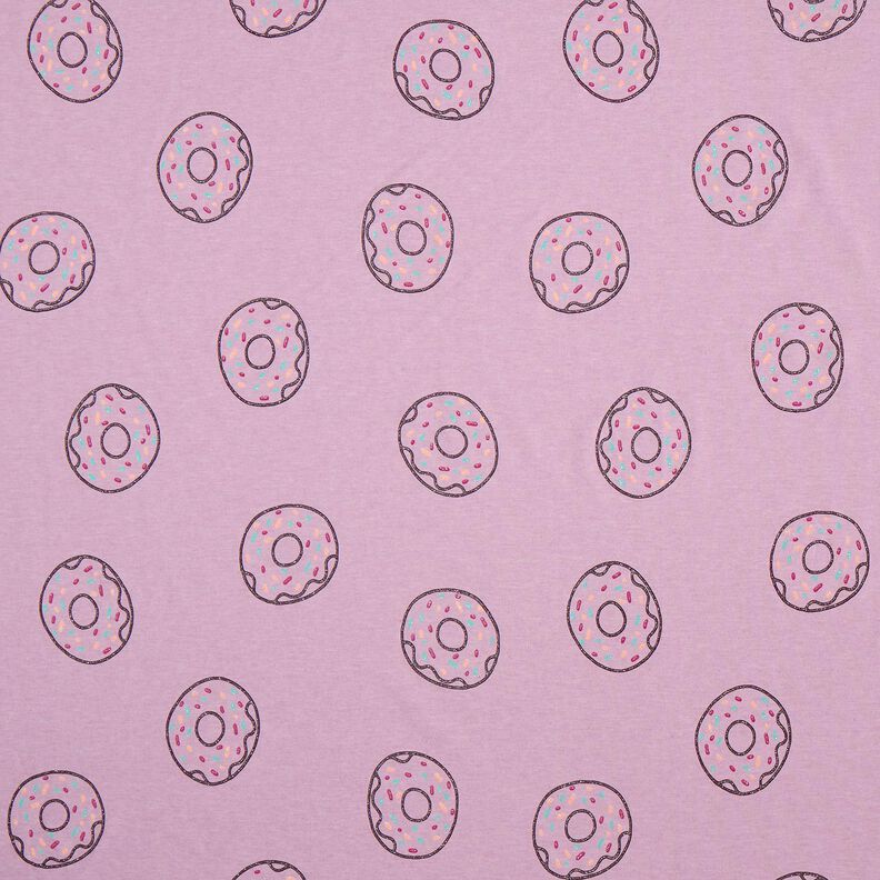 Jersey coton Donuts pailletés | by Poppy – violet pastel,  image number 1