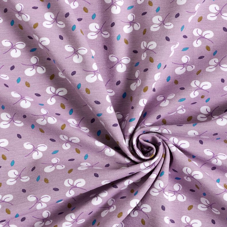 Jersey coton Branches et petits points – lavande, image number 3