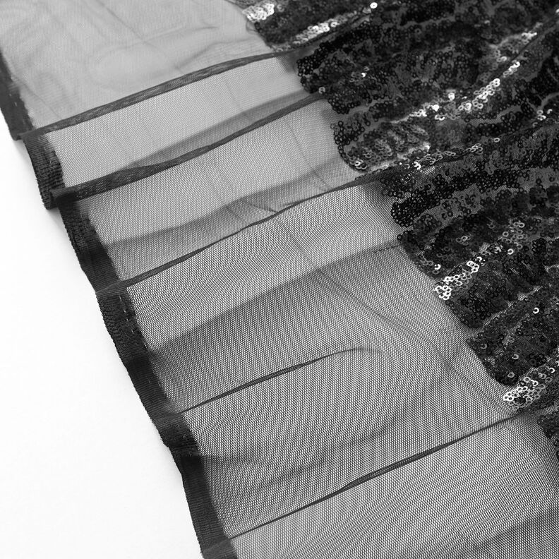Tissu à micro paillettes uni – noir,  image number 3