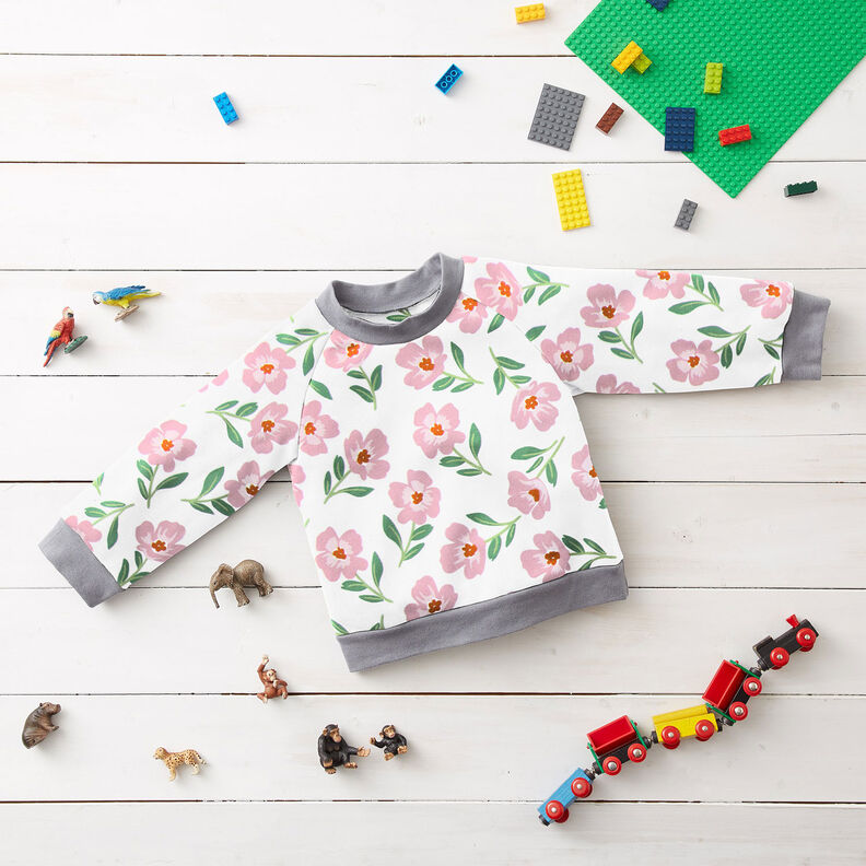 Sweatshirt gratté Fleurs | by Poppy – ivoire/rose, image number 6