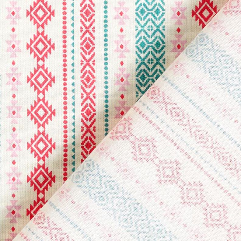 Tissu en coton cretonne Ethno – vert menthe/rose,  image number 5