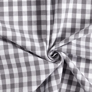 Tissu en coton Vichy - 1 cm – gris, 