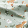 Popeline coton Animaux dans la forêt – vert pastel,  thumbnail number 2