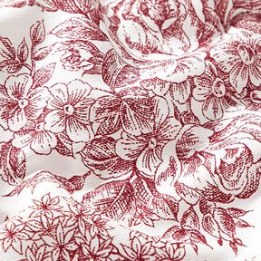 Tissu de décoration Canvas romantisme – blanc/carmin, 