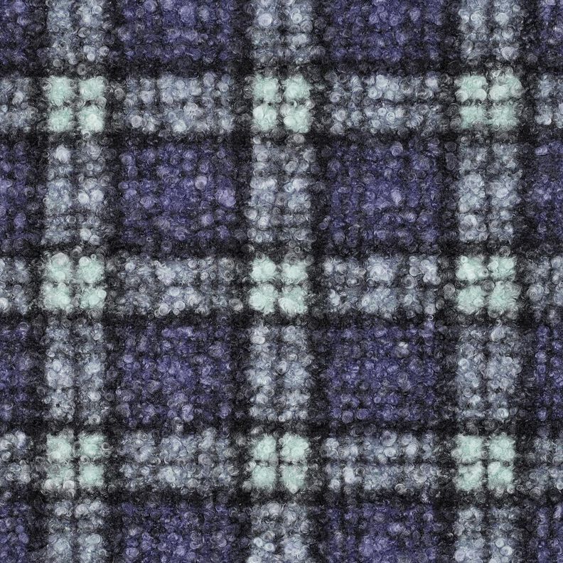 Tricot Bouclé Carreau – lilas/menthe clair, image number 1