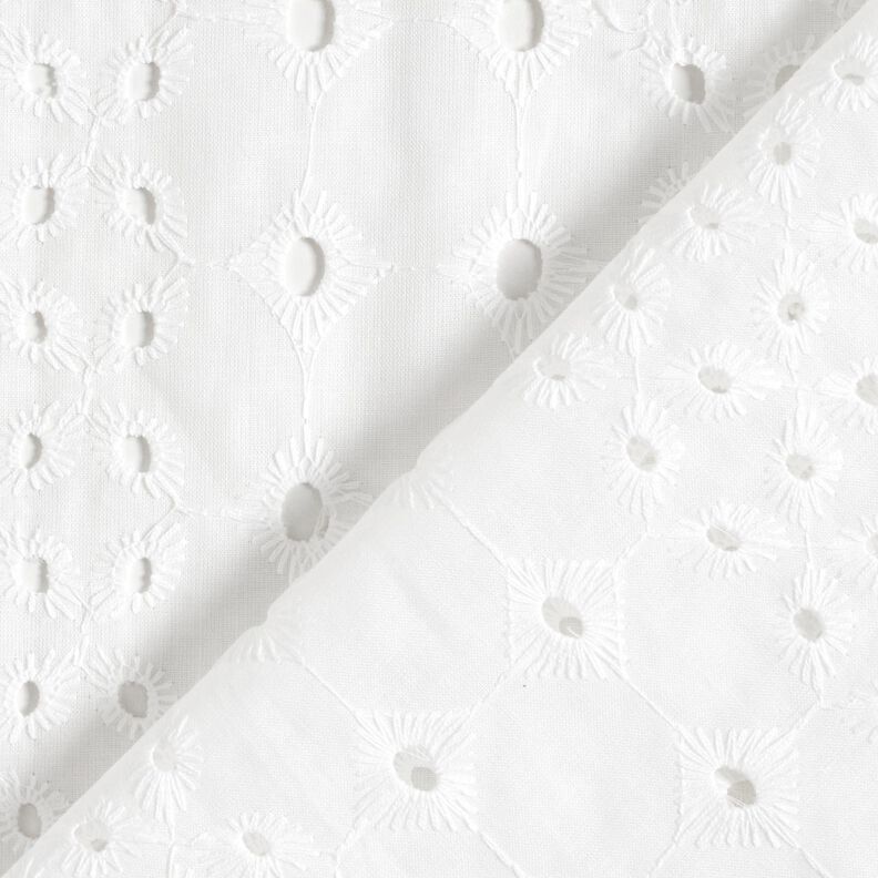 Tissu en coton Décor de broderie ajourée – blanc,  image number 4