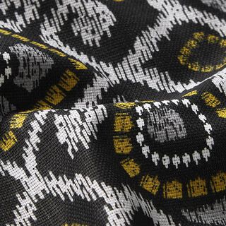 Tissu de décoration Semi-panama Ethnique moderne – noir, 